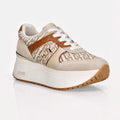 Sneaker Liu Jo Maxi Wonder Plus 02 super platform in monogram jacquard Beige