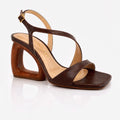 Sandalo con tacco scultura Cecconello in pelle Marrone