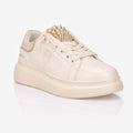 Sneaker gioiello ToscaBlu Astrid con perle in pelle beige