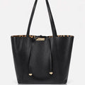 Shopper Double Braccialini in pelle Black