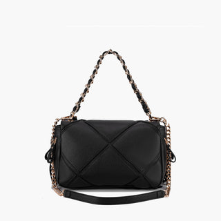 Isabel – Borsa a spalla grande con frange Black