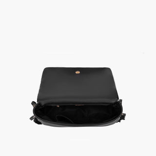 Isabel – Borsa a spalla grande con frange Black