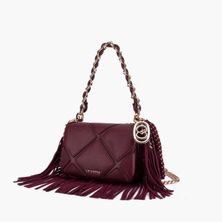 Isabel – Borsa a spalla piccola con frange Cherry