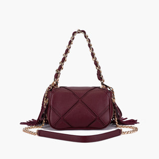 Isabel – Borsa a spalla piccola con frange Cherry