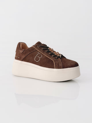 DAZZLING – Sneaker Testa di Moro in suede con accessorio