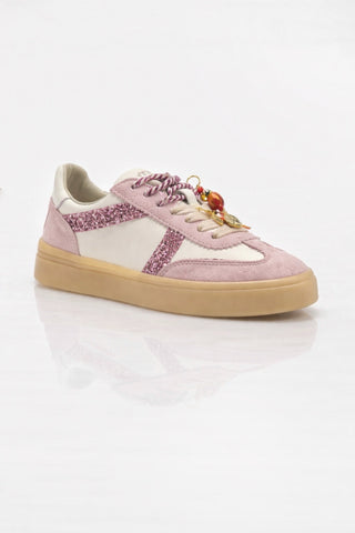 Sneaker Apepazza Iris 02 con glitter Cream/Pink