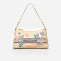 Borsa a Spalla Braccialini Jacquard Beige Butterfly