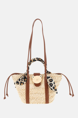 Borsa a cestino Soleil con Foulard Leopard