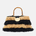 Borsa a mano con frange cocco Black