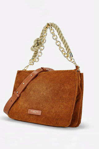 Borsa a spalla Reflex Suede grande suede Cuoio