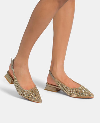 Diva V261000 - Slingback gioiello in pelle Platino