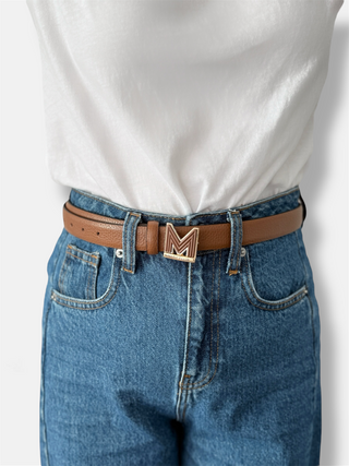 ME BELT 157 DO – Cintura Dark Cuoio / Gold