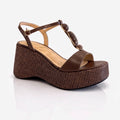 Zeppa platform in pelle Marrone