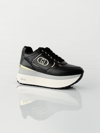 MAXI WONDER PLUS 01 - Sneaker super platform in pelle Nera