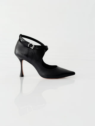 Palma - Décolleté incrociata in nappa nera