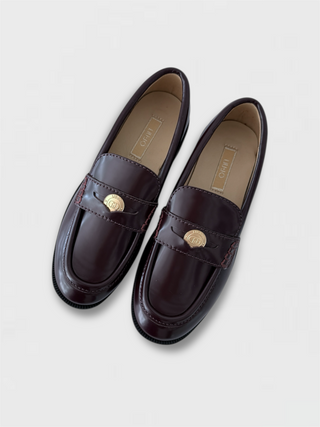 PREPPY 01 - Mocassino con penny in pelle Amarone