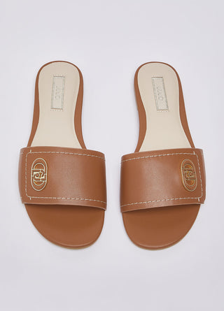 Ciabatte flat Sandy Liu Jo in pelle Saddle Cuoio