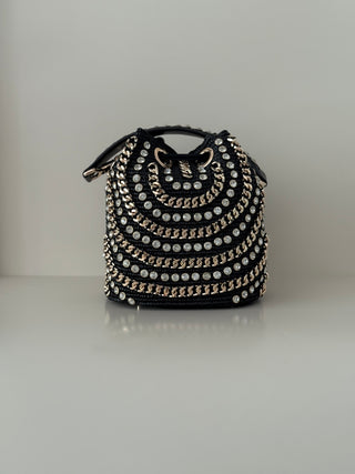 Mirror Bucket Secchiello Rafia Black