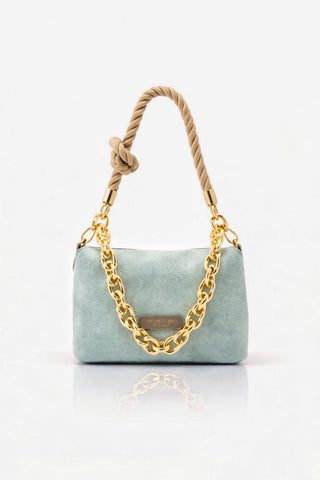 Reflex Suede - Borsa a spalla piccola Cielo