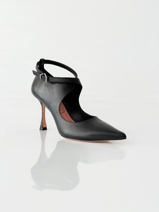 Palma - Décolleté incrociata in nappa nera