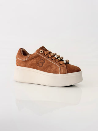 DAZZLING – Sneakers in suede Cuoio con accessorio