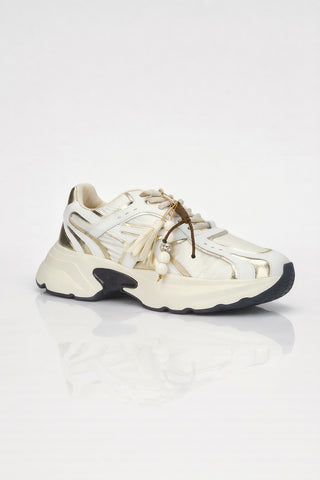 Gio+ Dalia - Sneaker Alta in pelle Combi Gold