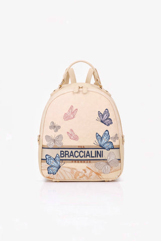 Zaino Braccialini Jacquard Beige Butterfly