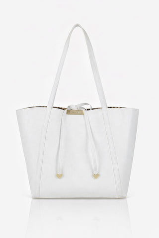 Shopper Double Braccialini in pelle White