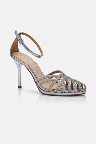 Sandalo ragnetto Albano in pelle Argento Cristal