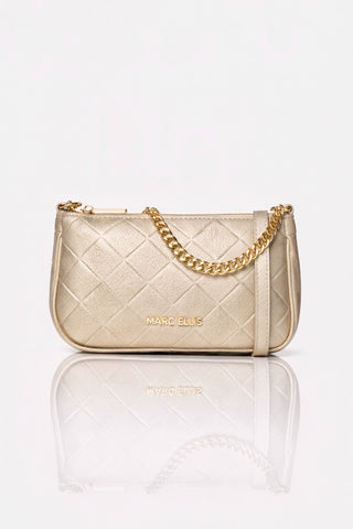 Borsa Amber Plot minibag in pelle Gold