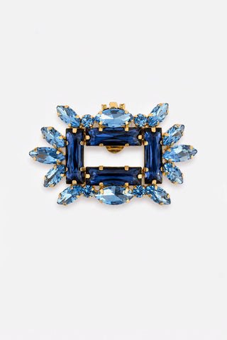 Clip gioiello con pietre Blu