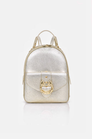 Zaino Braccialini Baroque in pelle Metal Gold