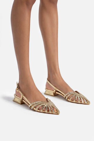 Slingback Mirror Gold Alma en Pena in pelle Platino