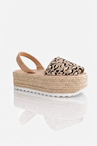 Minorchina Ria Platform Yute4 Beige Animalier