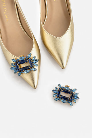 Clip gioiello con pietre Blu