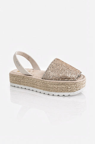 Minorchina Ria Platform Yute2 Glitter Platino