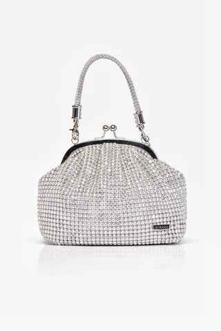 Borsa piccola Albano con strass all-over Argento