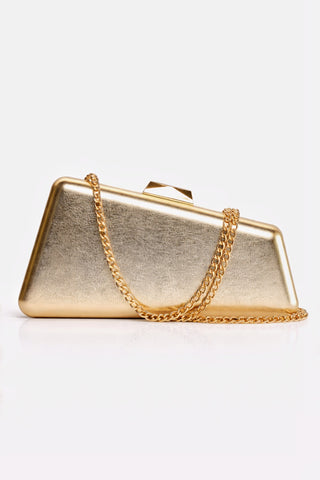 Borsa clutch Albano in laminato Platino