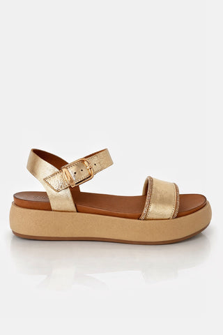 Sandalo Inuovo con platform in pelle Platino