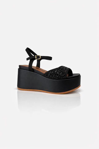 Zeppa platform AL326 Nero-Strass Black