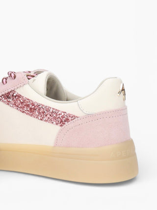 Sneaker Apepazza Iris 02 con glitter Cream/Pink