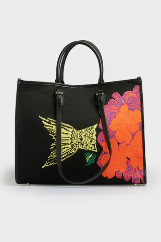 Borsa tote Atena Ethology grande Fish & Flowers