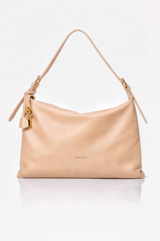 Borsa a spalla Marc Ellis Nevada M SA in pelle Moka Mousse