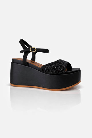 Zeppa platform AL326 Nero-Strass Black
