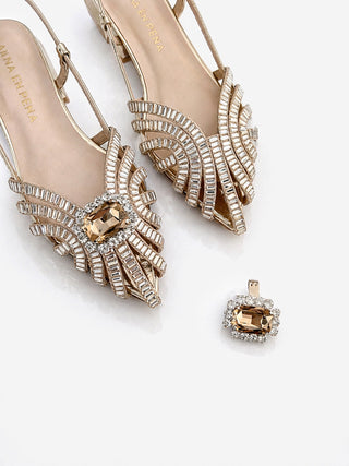 Clip gioiello a bottone rettangolare Gold