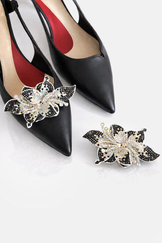 Clip gioiello Silver-Strass Nero
