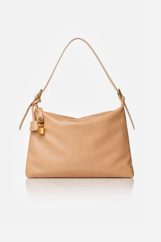Borsa a spalla Marc Ellis Nevada S in pelle Moka Mousse