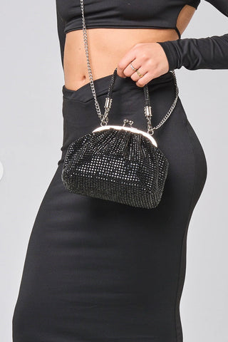 Borsa piccola Albano con strass all-over Nero