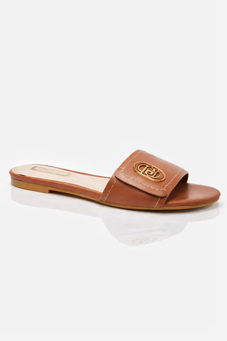 Ciabatte flat Sandy Liu Jo in pelle Saddle Cuoio