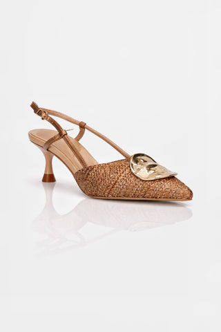 Slingback Apepazza Glow 05 in Rafia Bronze